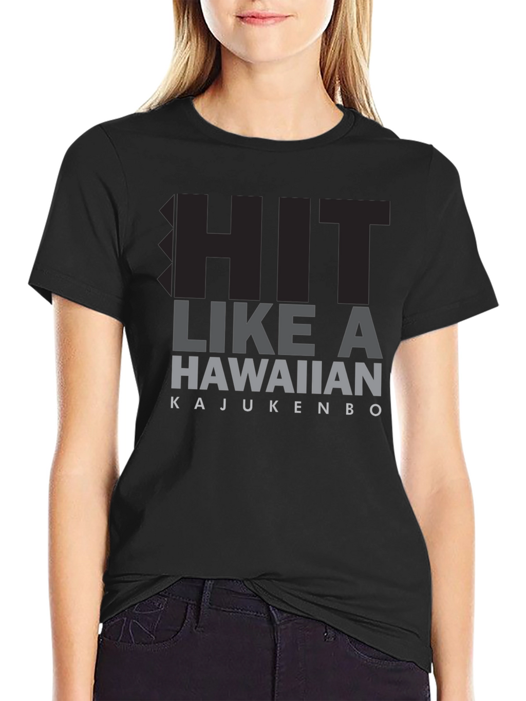 Hit Like A Hawaiian T-Shirt - Black