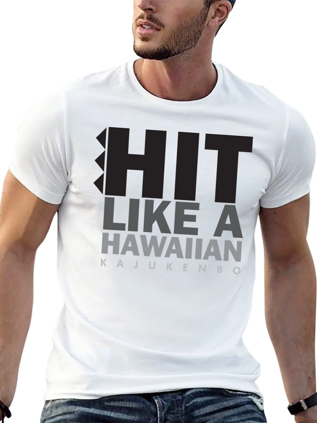 Hit Like A Hawaiian T-Shirt - Black