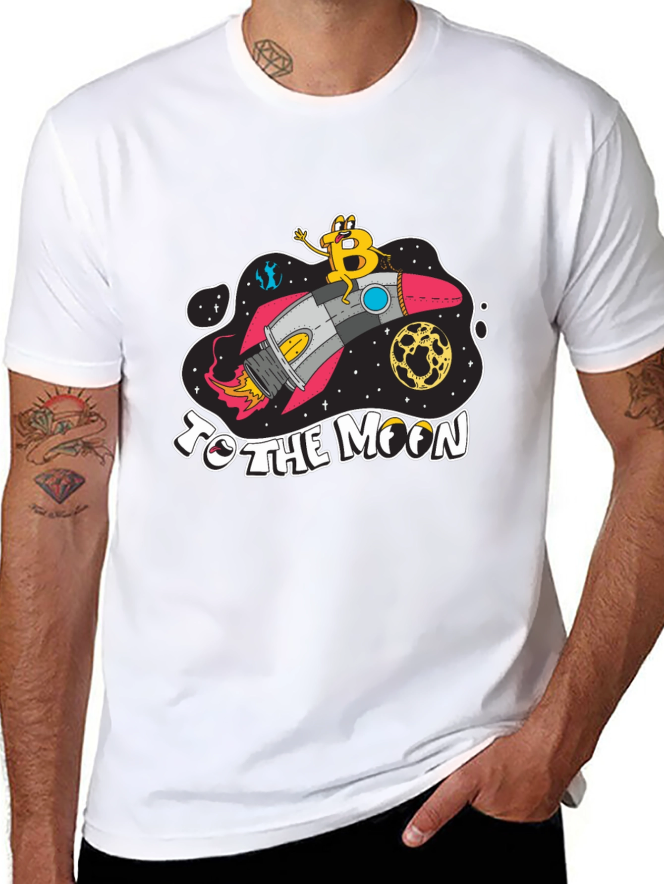 Bitcoin To The Moon Black T-Shirt