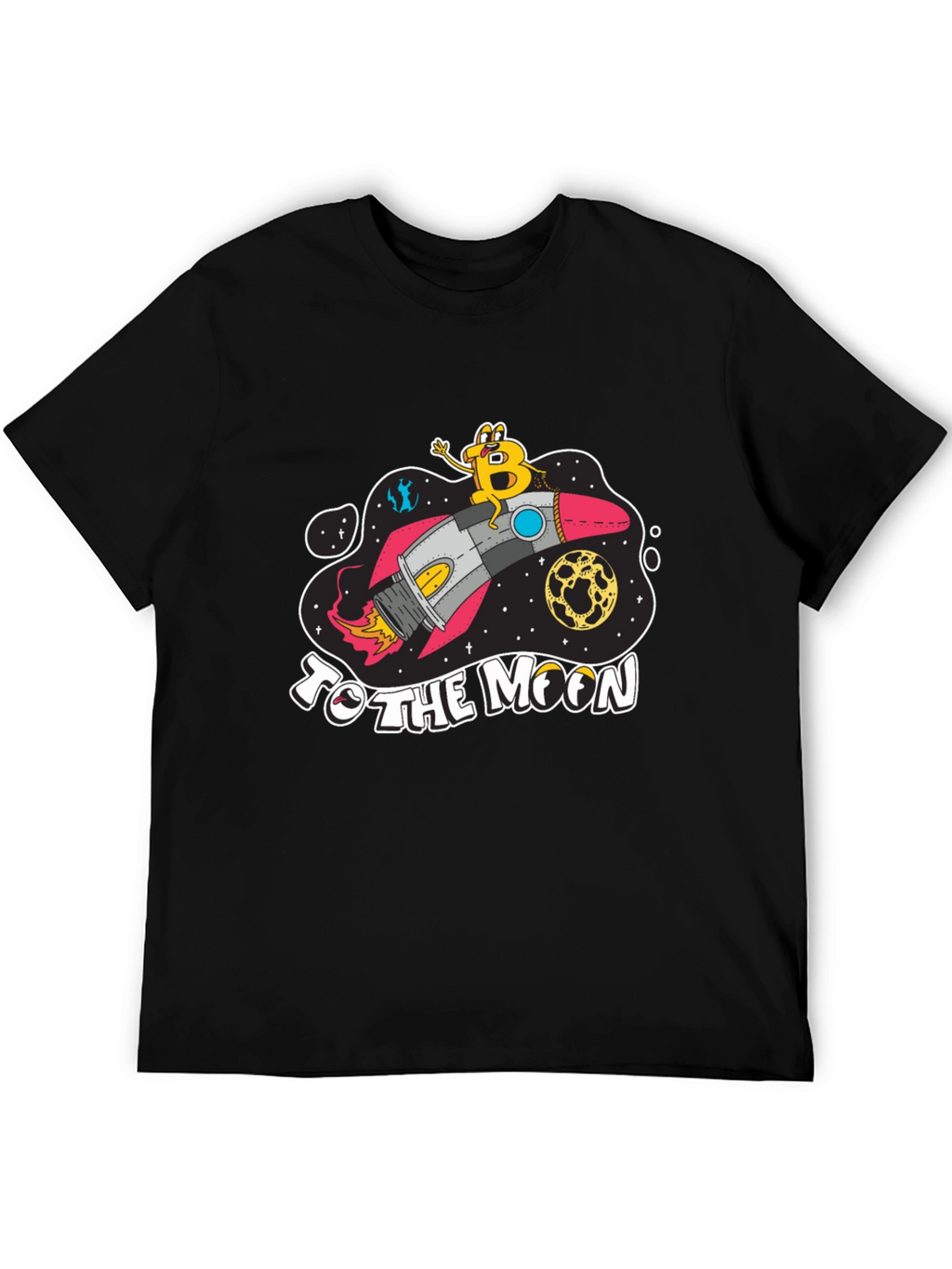 Bitcoin To The Moon Black T-Shirt