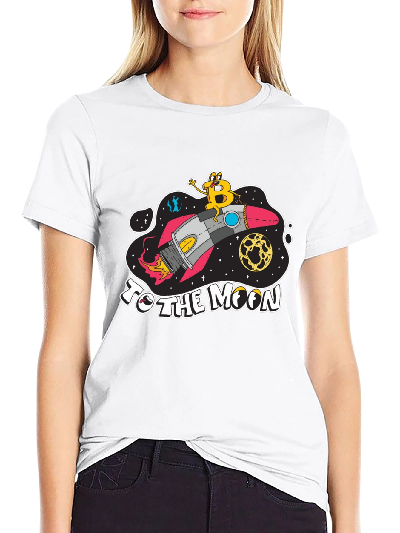 Bitcoin To The Moon Black T-Shirt