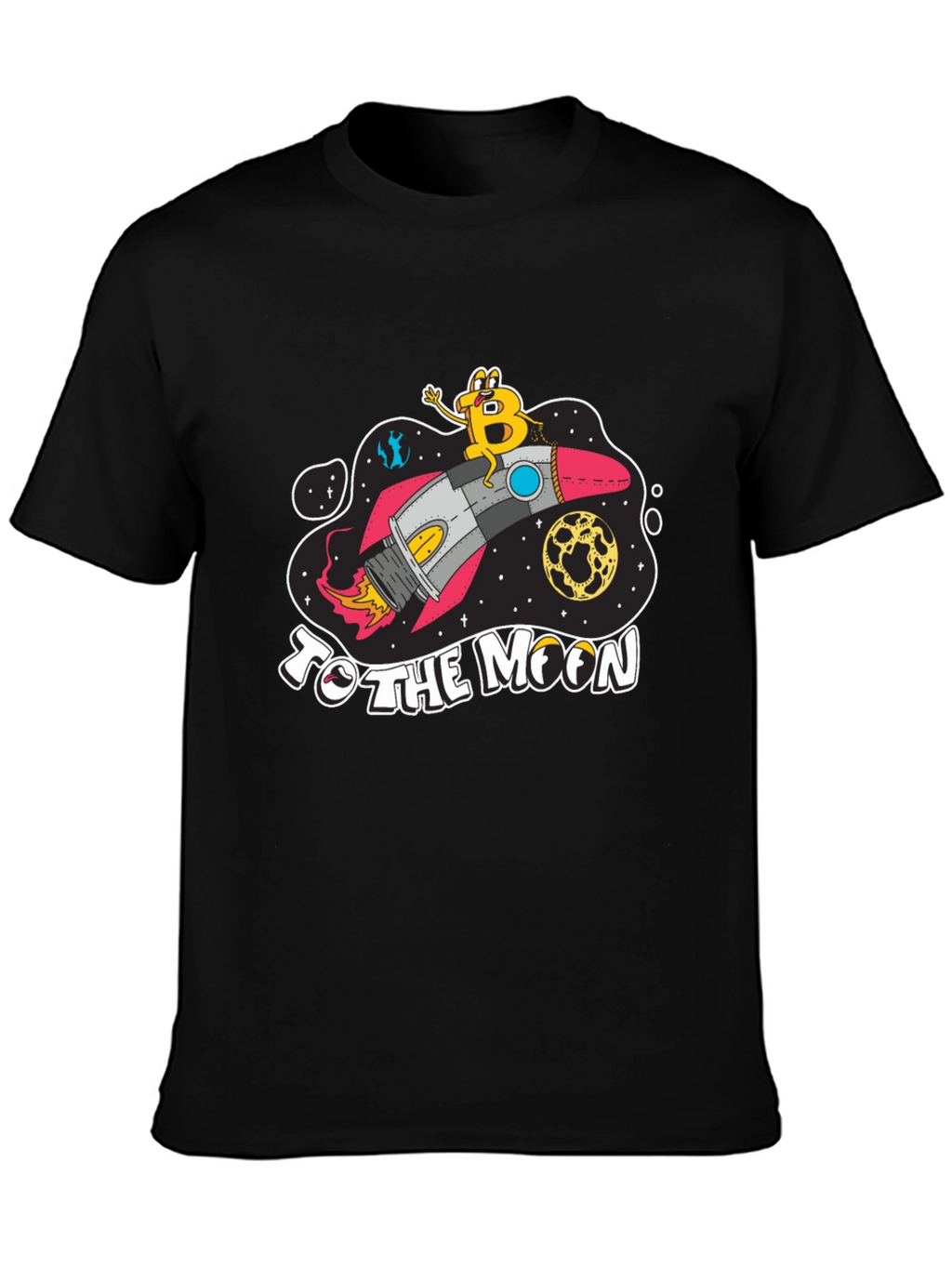 Bitcoin To The Moon Black T-Shirt