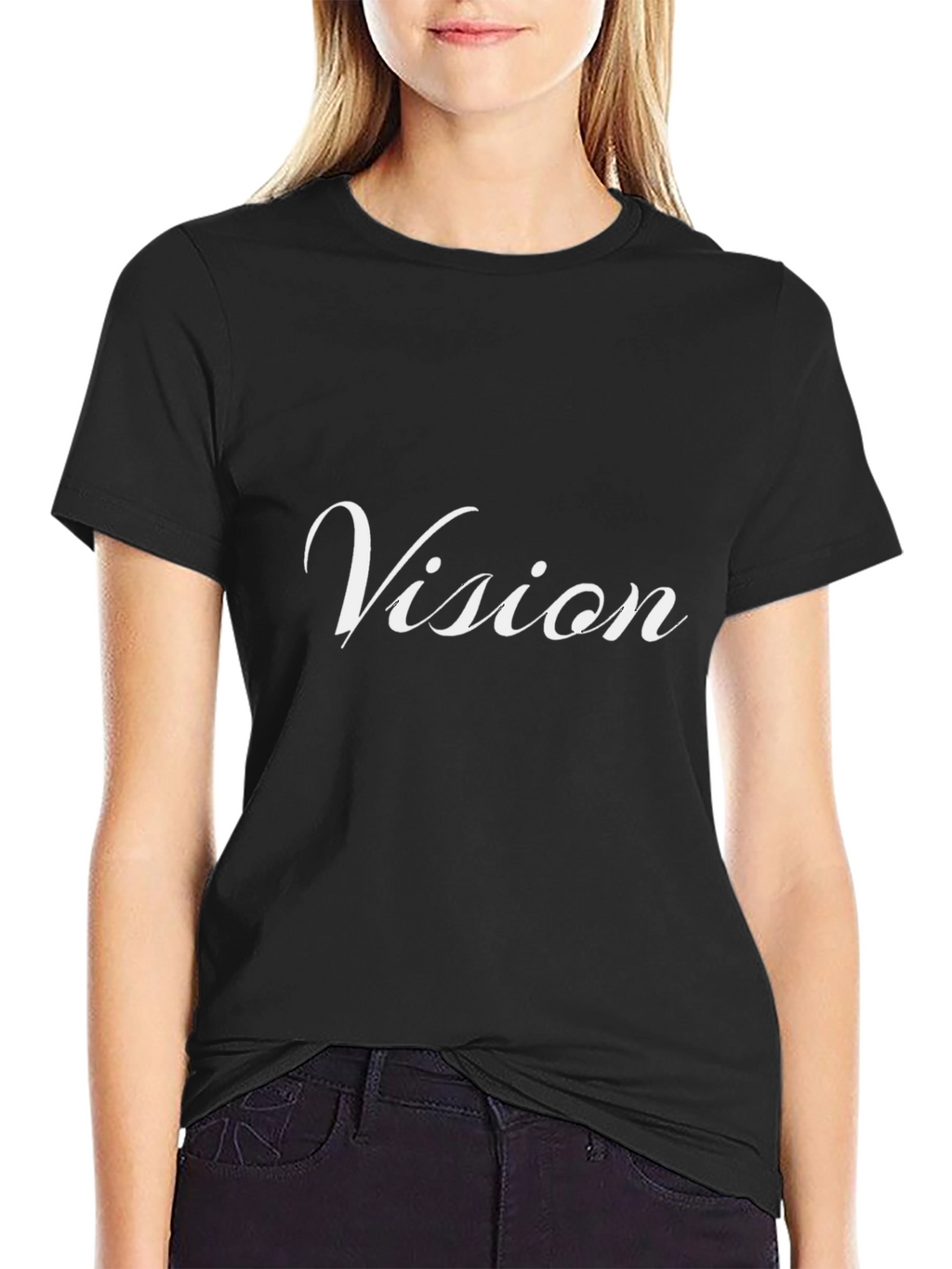 Vision Tee - Stylish Black Cotton Blend T-Shirt