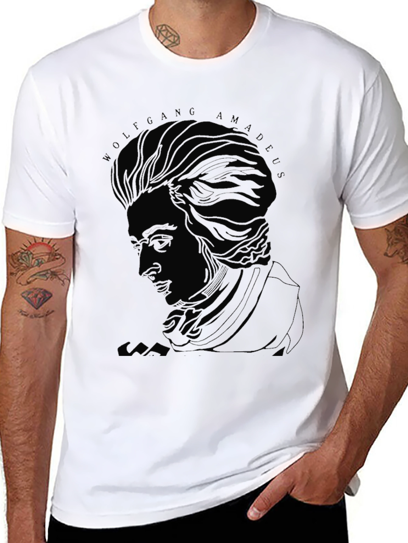 Wolfgang Amadeus Mozart Graphic Tee - Black