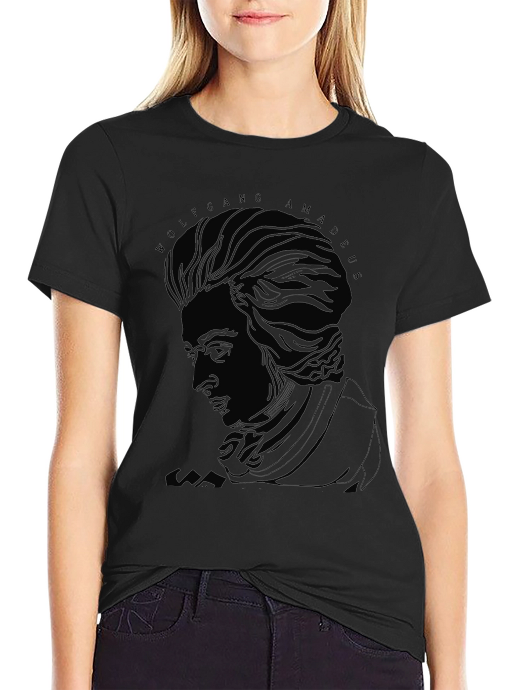 Wolfgang Amadeus Mozart Graphic Tee - Black