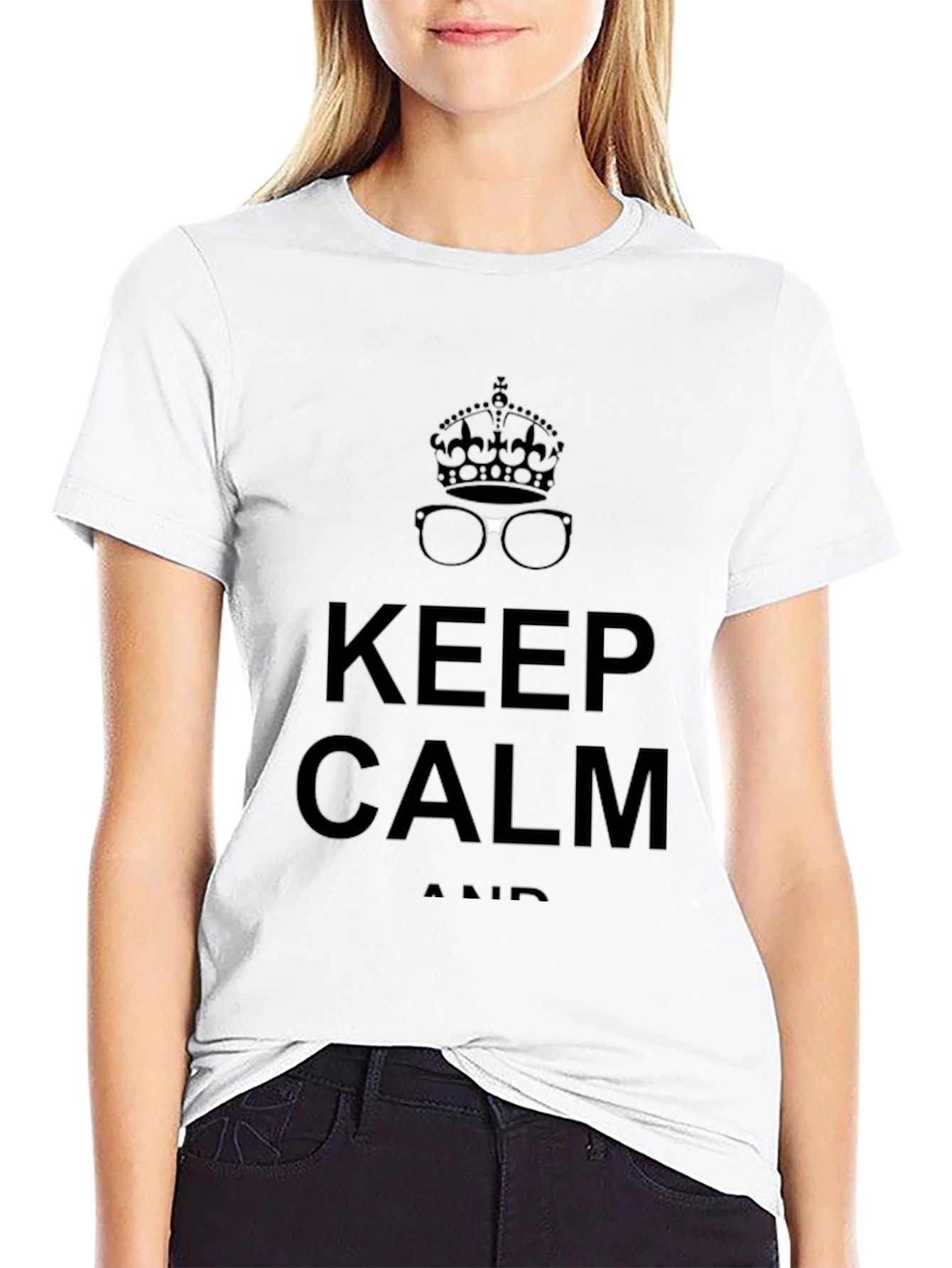 Keep Calm Crown & Glasses Graphic Tee