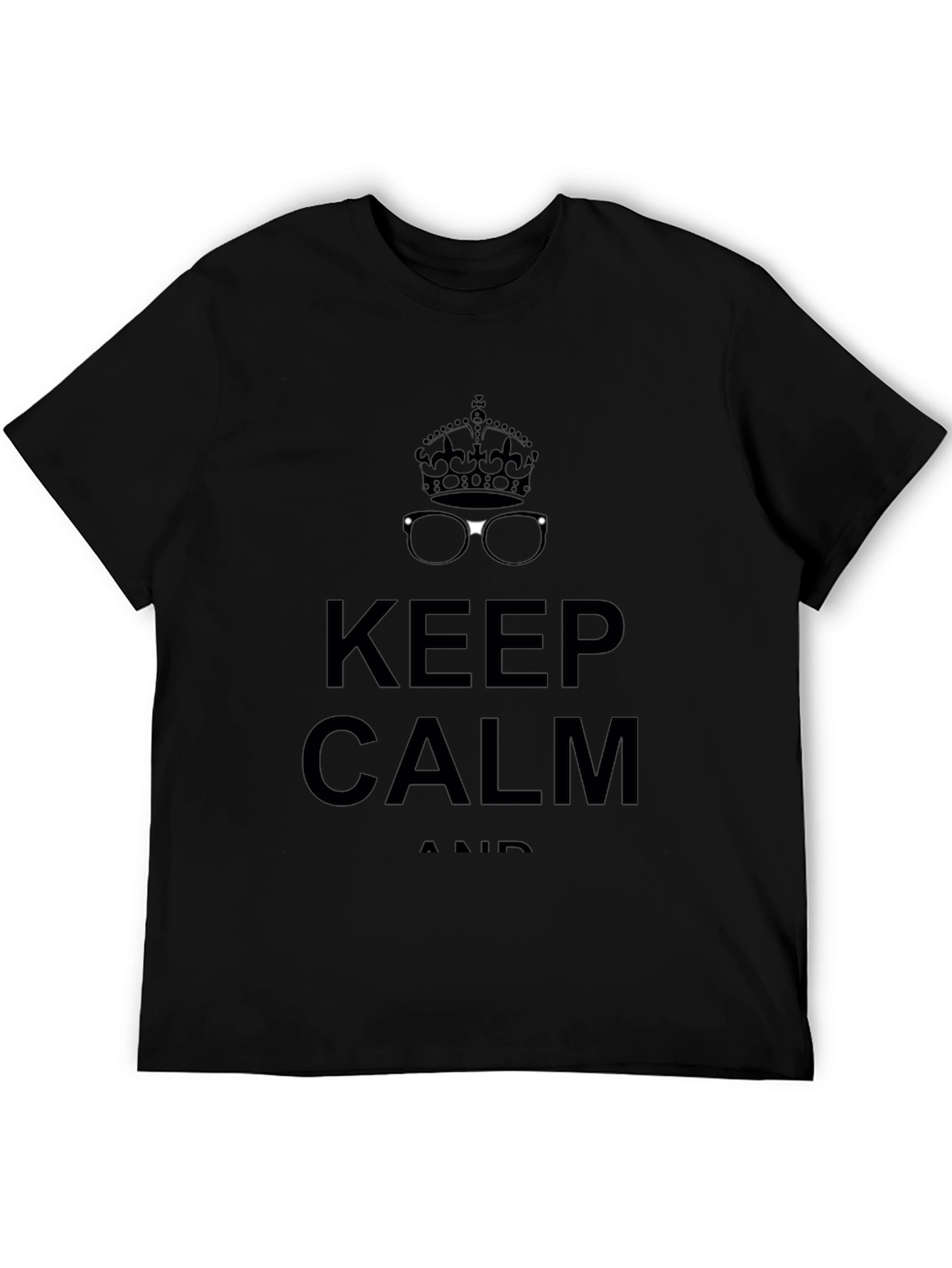 Keep Calm Crown & Glasses Graphic Tee