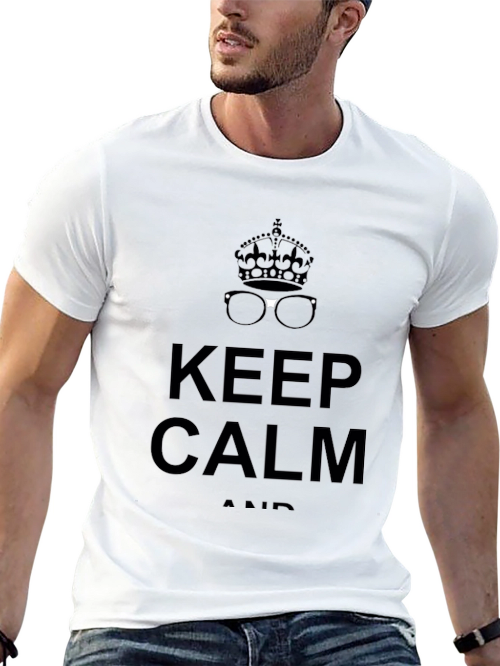 Keep Calm Crown & Glasses Graphic Tee