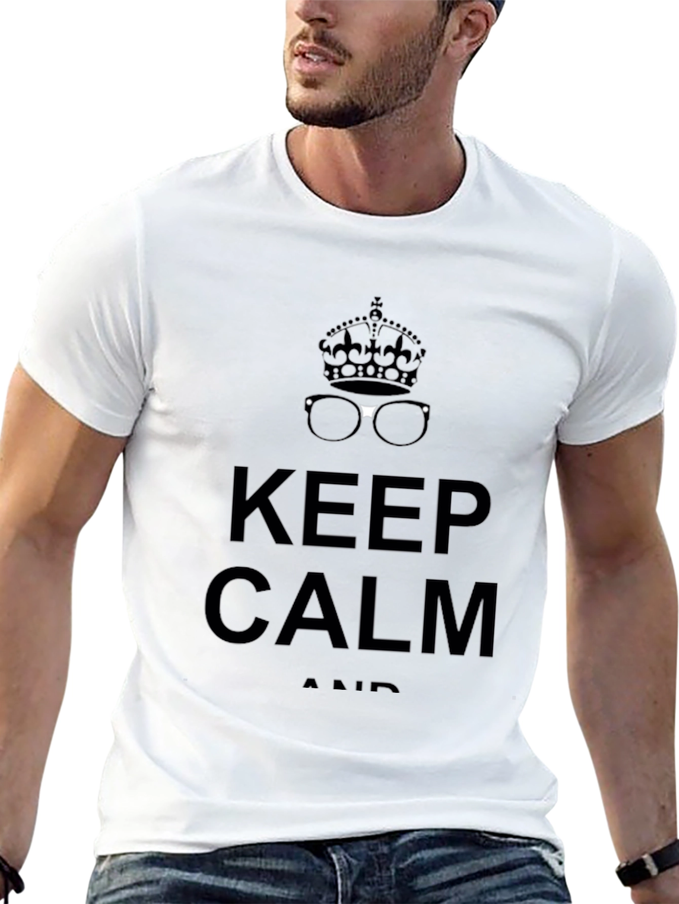 Keep Calm Crown & Glasses Graphic Tee