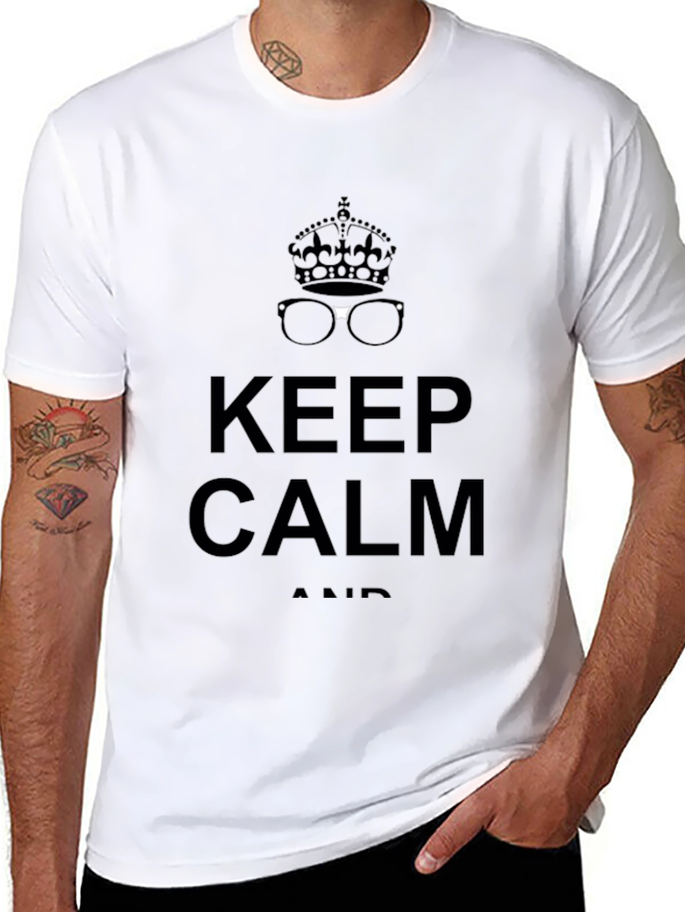 Keep Calm Crown & Glasses Graphic Tee