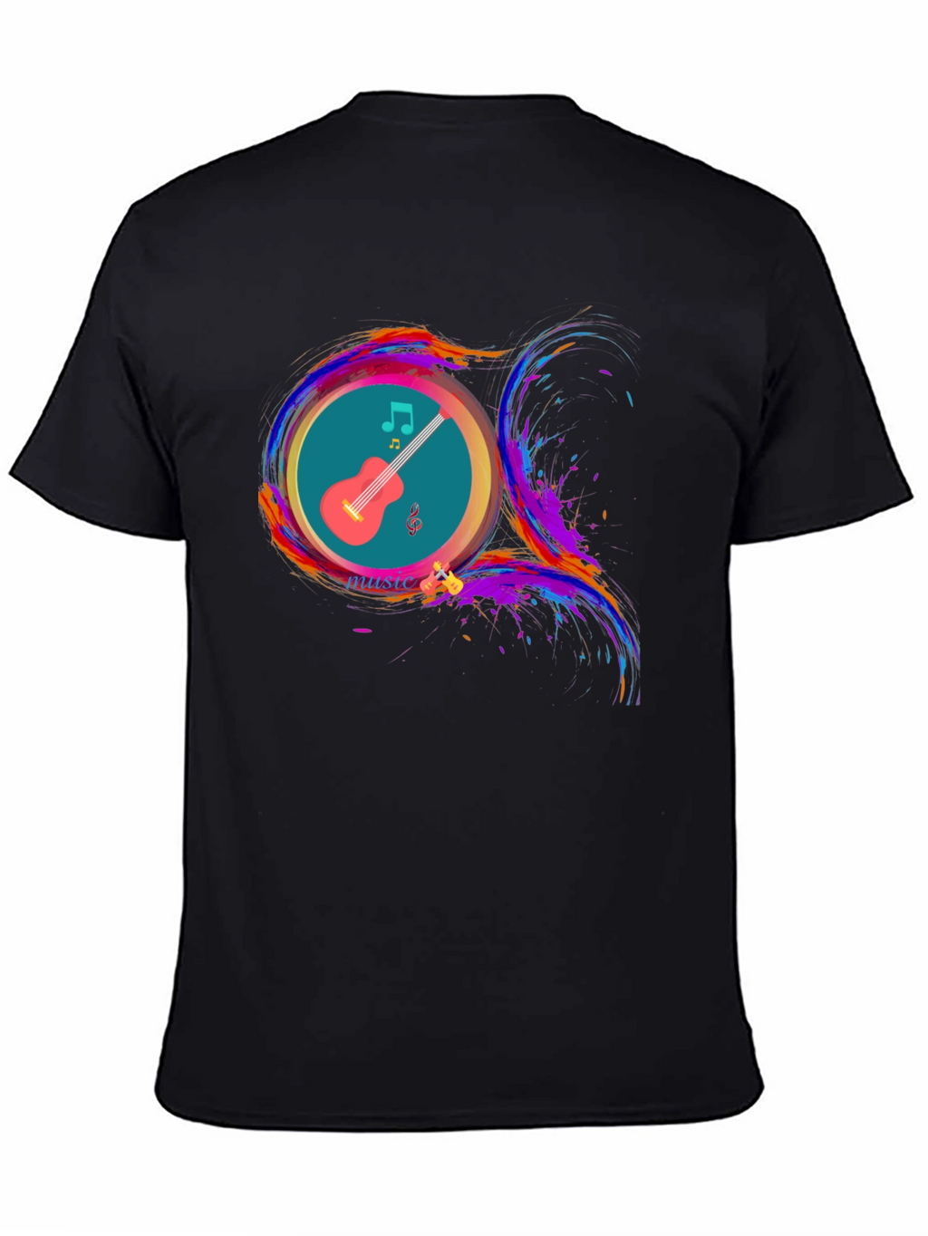 Music Design Black T-Shirt