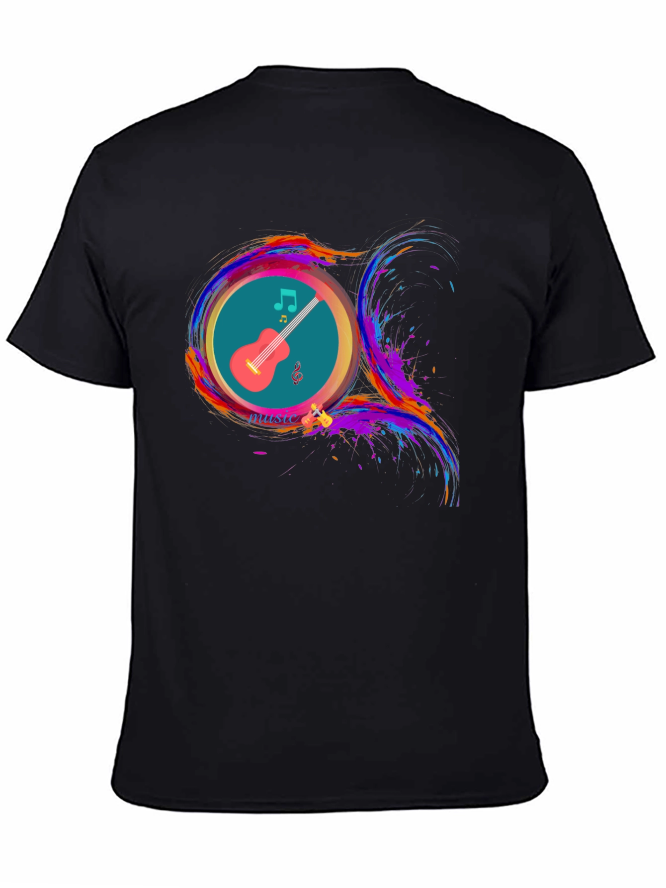 Music Design Black T-Shirt