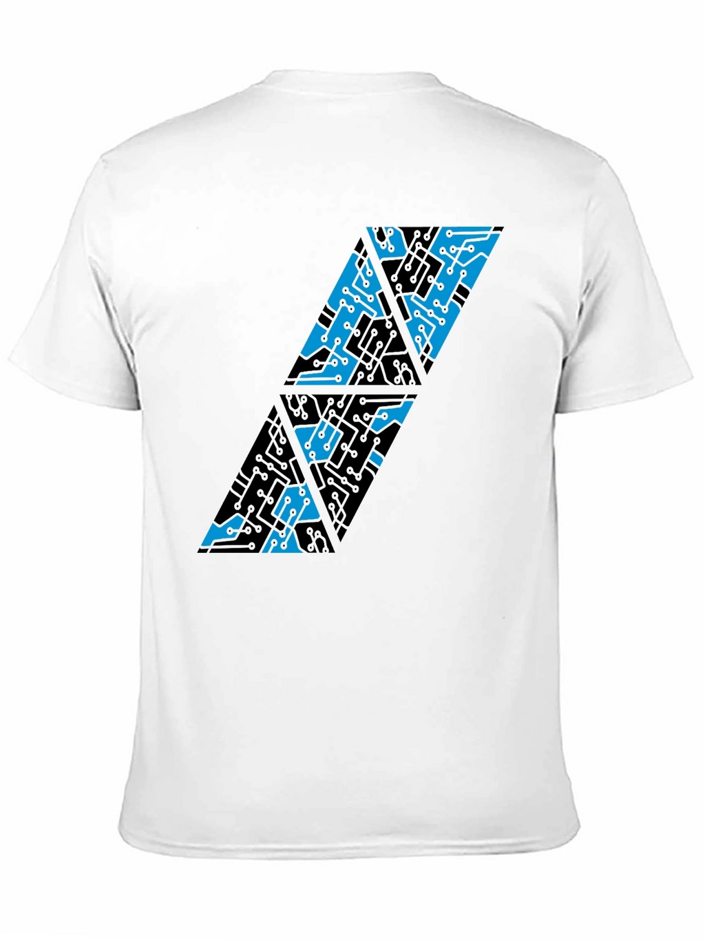 Abstract Circuit Board T-Shirt - Black Cotton Blend