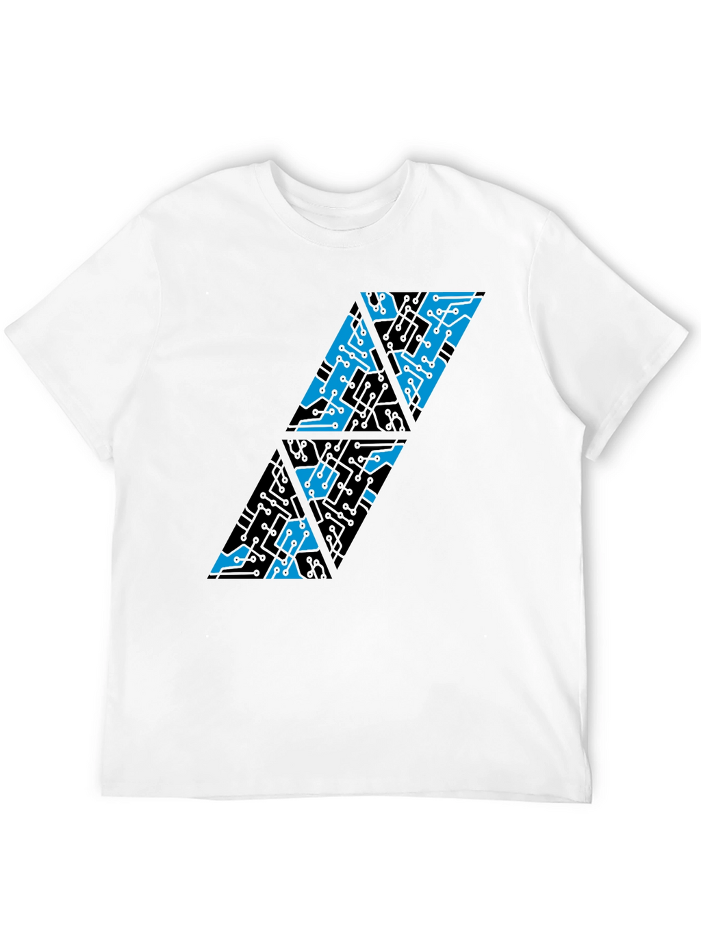 Abstract Circuit Board T-Shirt - Black Cotton Blend