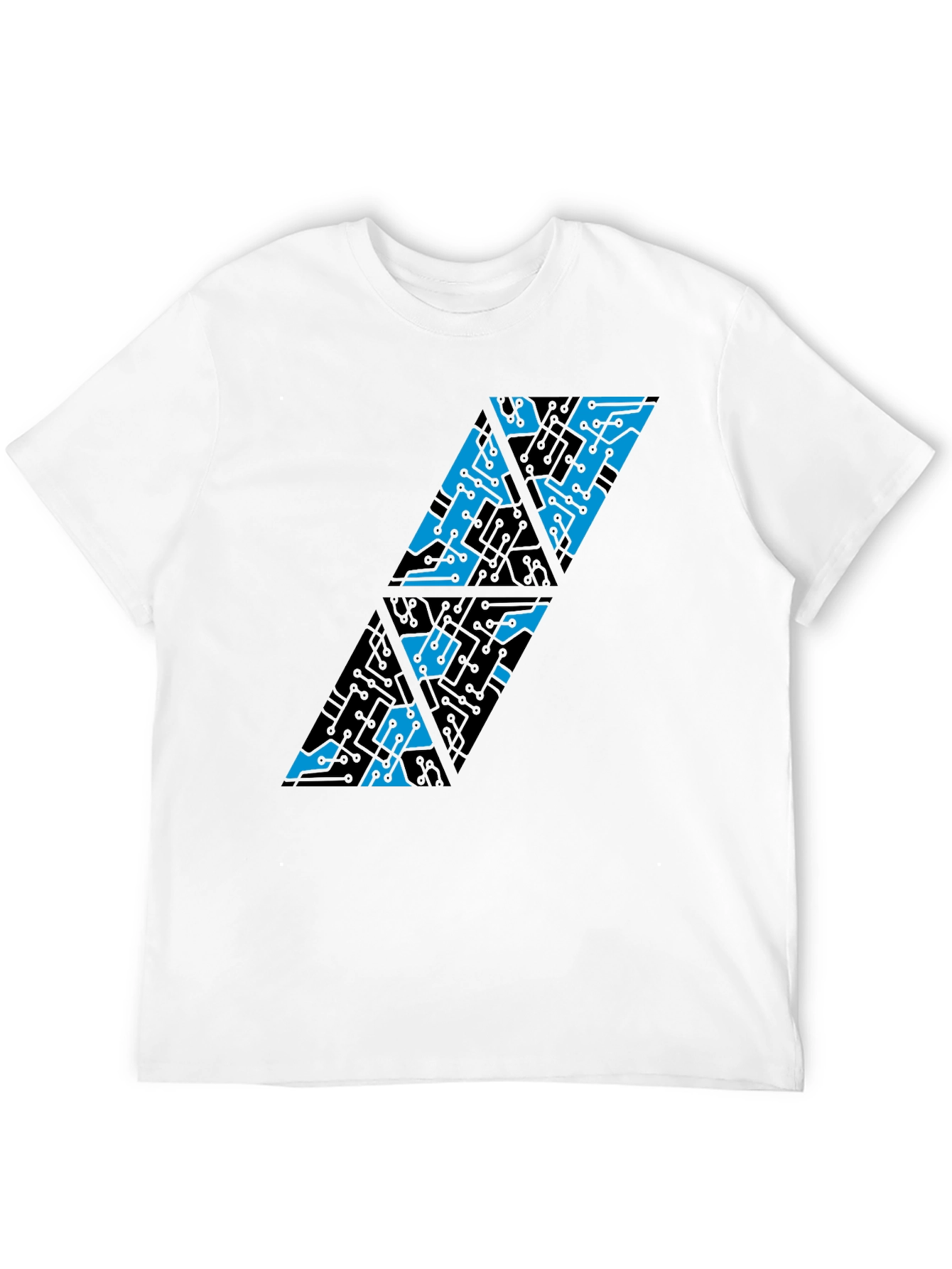 Abstract Circuit Board T-Shirt - Black Cotton Blend