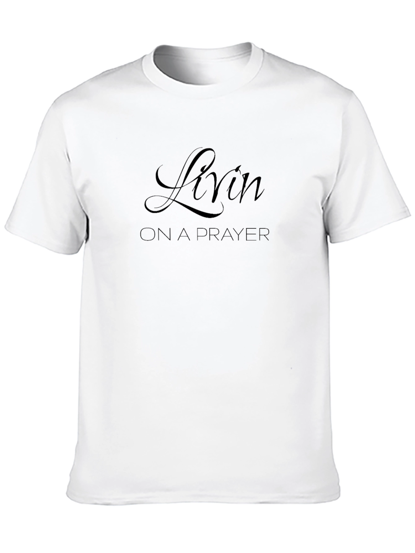 Livin on a Prayer Graphic T-Shirt - Soft Black Cotton