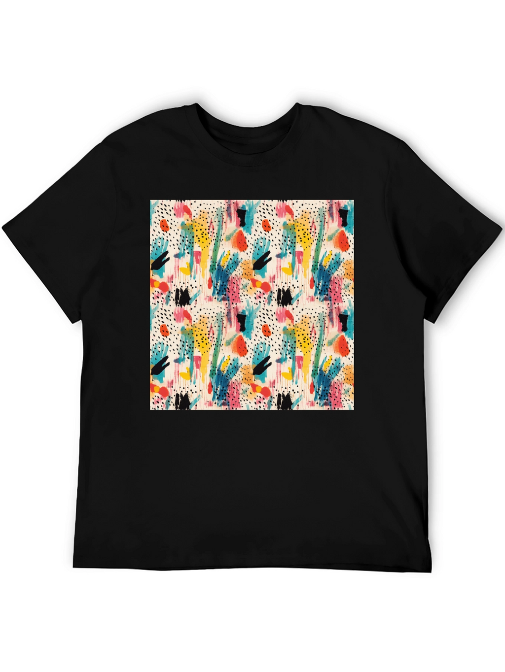 Abstract Art Print Black T-Shirt