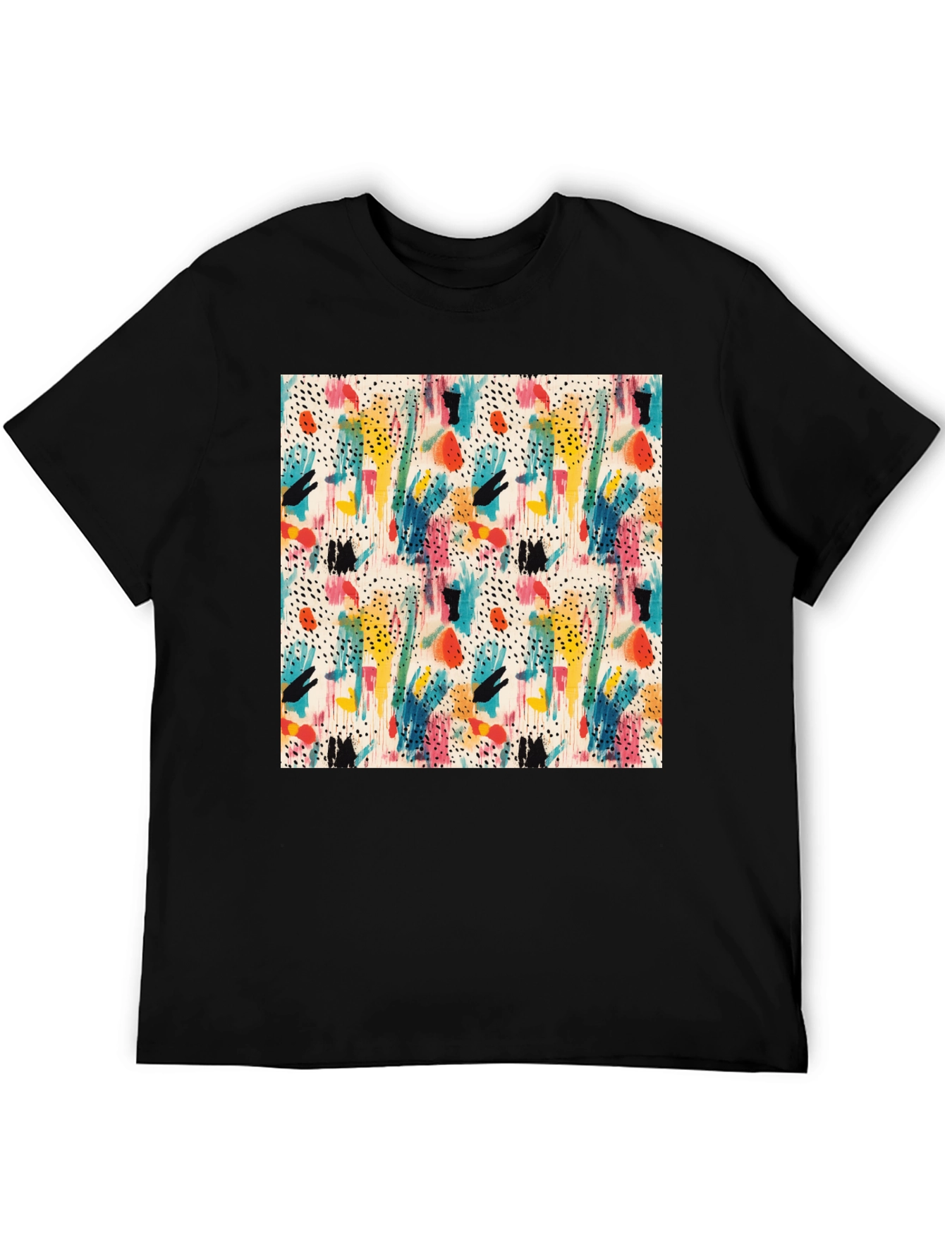 Abstract Art Print Black T-Shirt