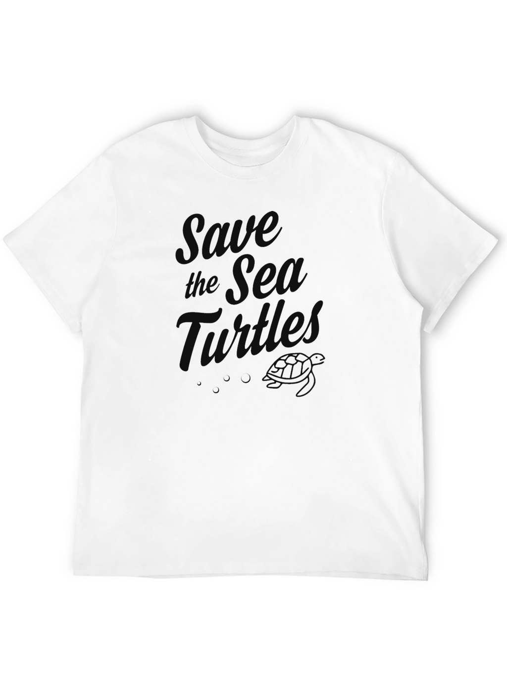 Save the Sea Turtle Graphic Tee - Black