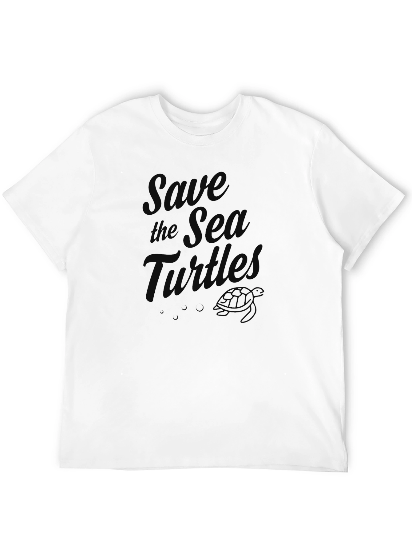 Save the Sea Turtle Graphic Tee - Black