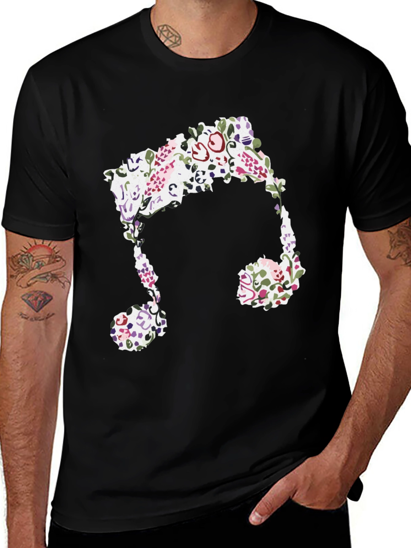 Floral Music Note Graphic Tee