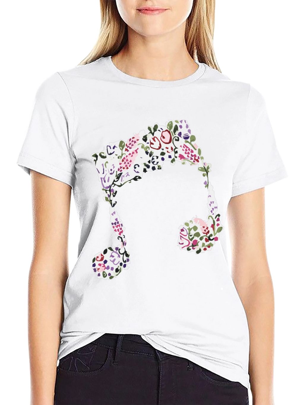 Floral Music Note Graphic Tee