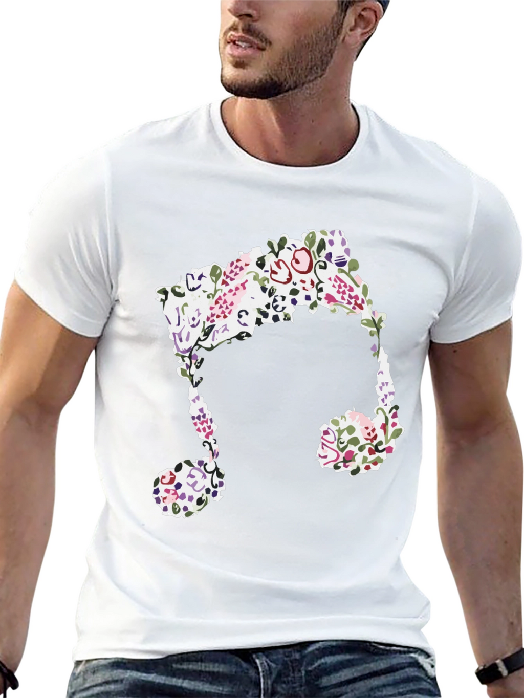 Floral Music Note Graphic Tee