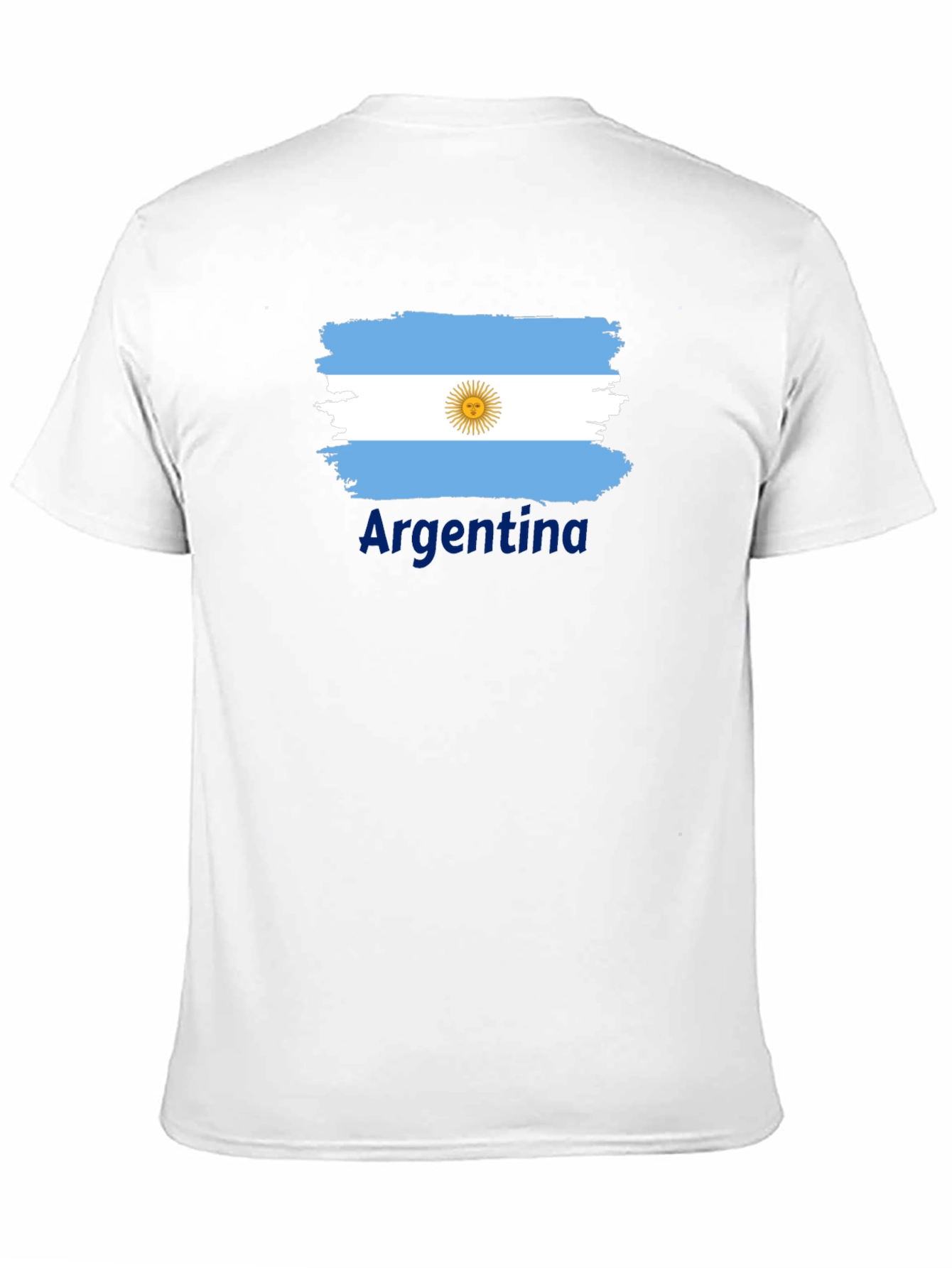 Argentina Flag T-Shirt - Black Cotton Tee