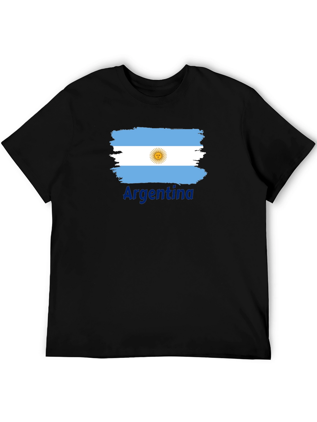 Argentina Flag T-Shirt - Black Cotton Tee