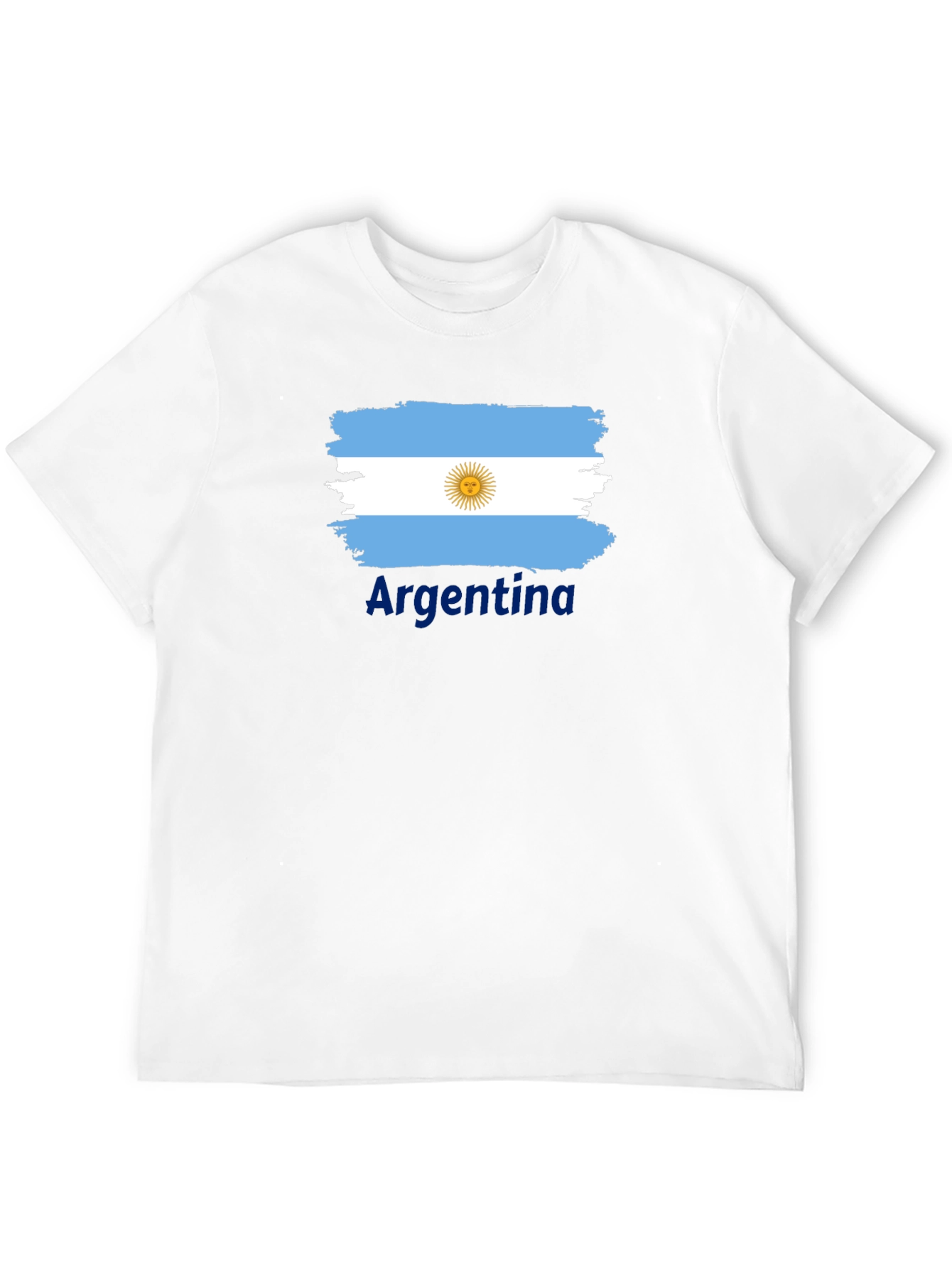 Argentina Flag T-Shirt - Black Cotton Tee