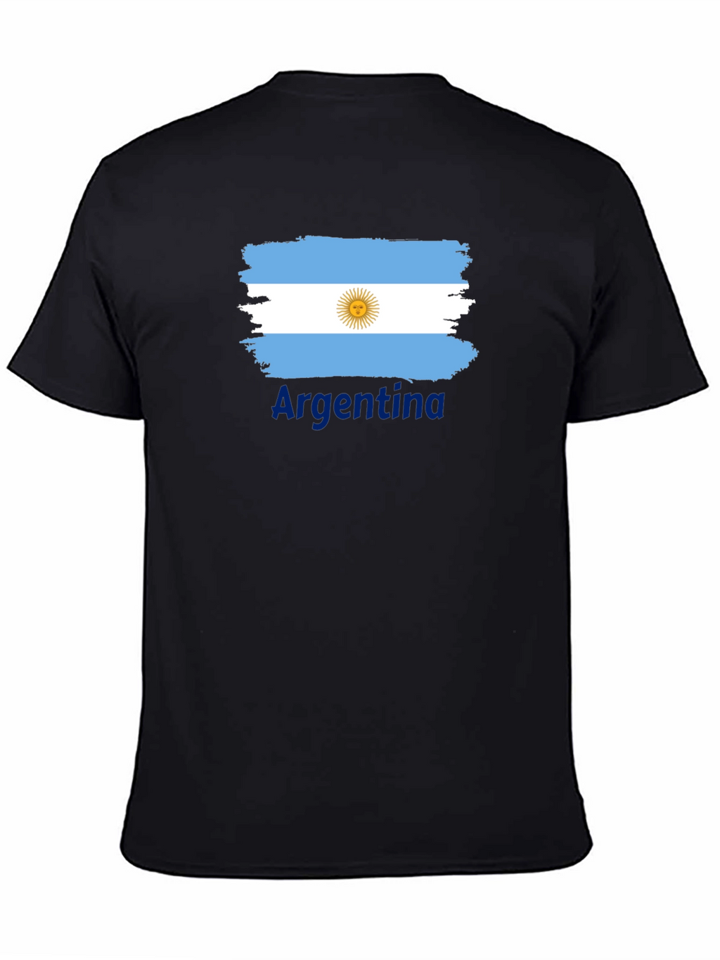 Argentina Flag T-Shirt - Black Cotton Tee