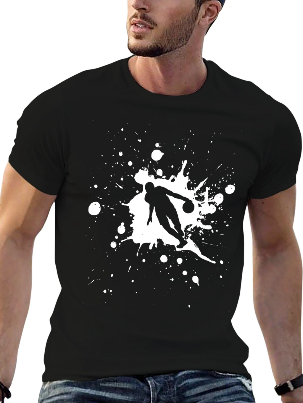 Basketball Player Graphic Tee - Stylish Black T-Shirt