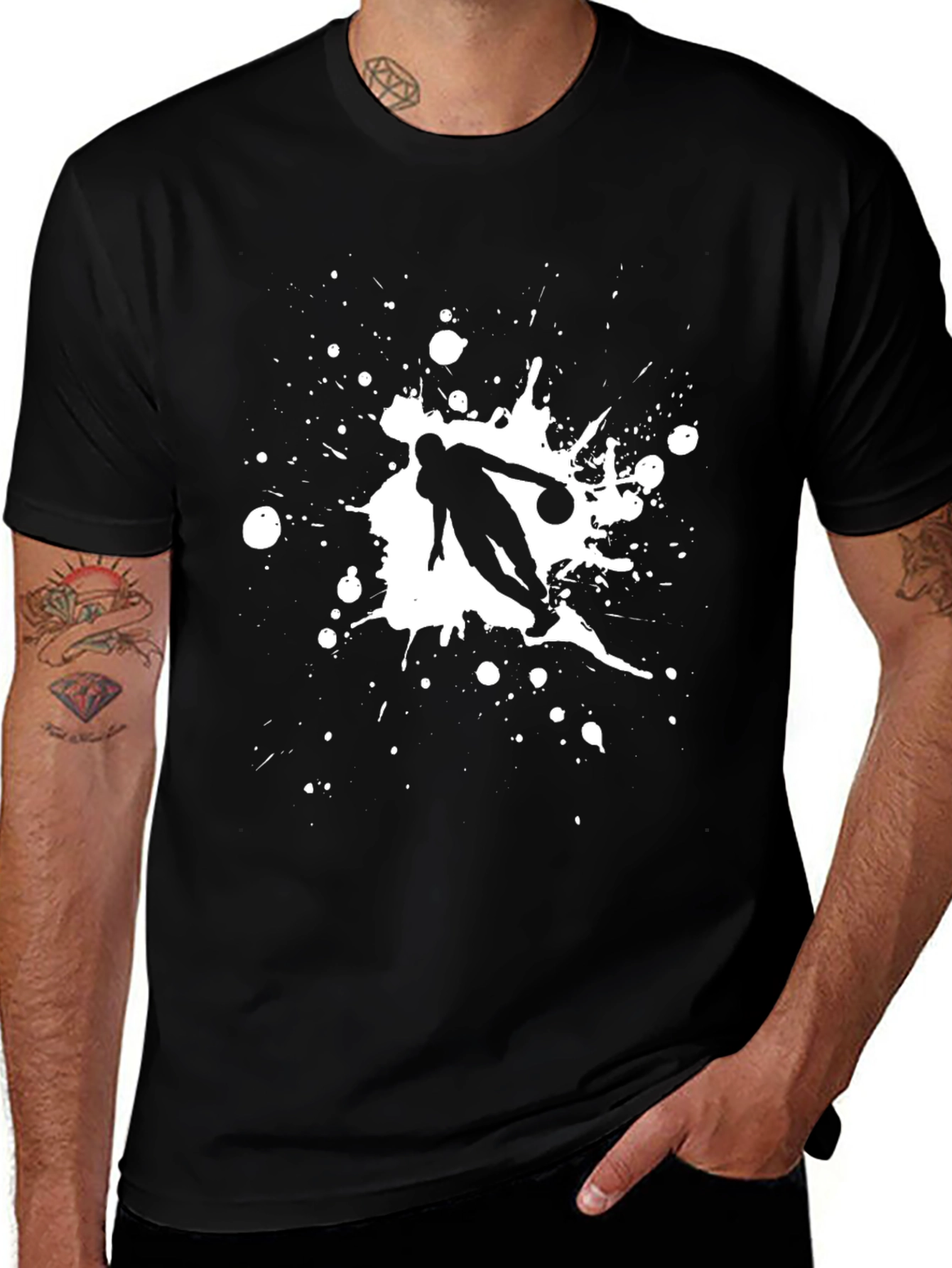 Basketball Player Graphic Tee - Stylish Black T-Shirt