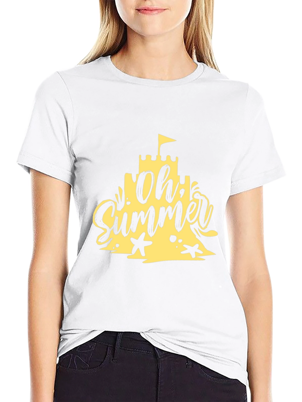 Oh Summer Black T-Shirt - Beach Vibes