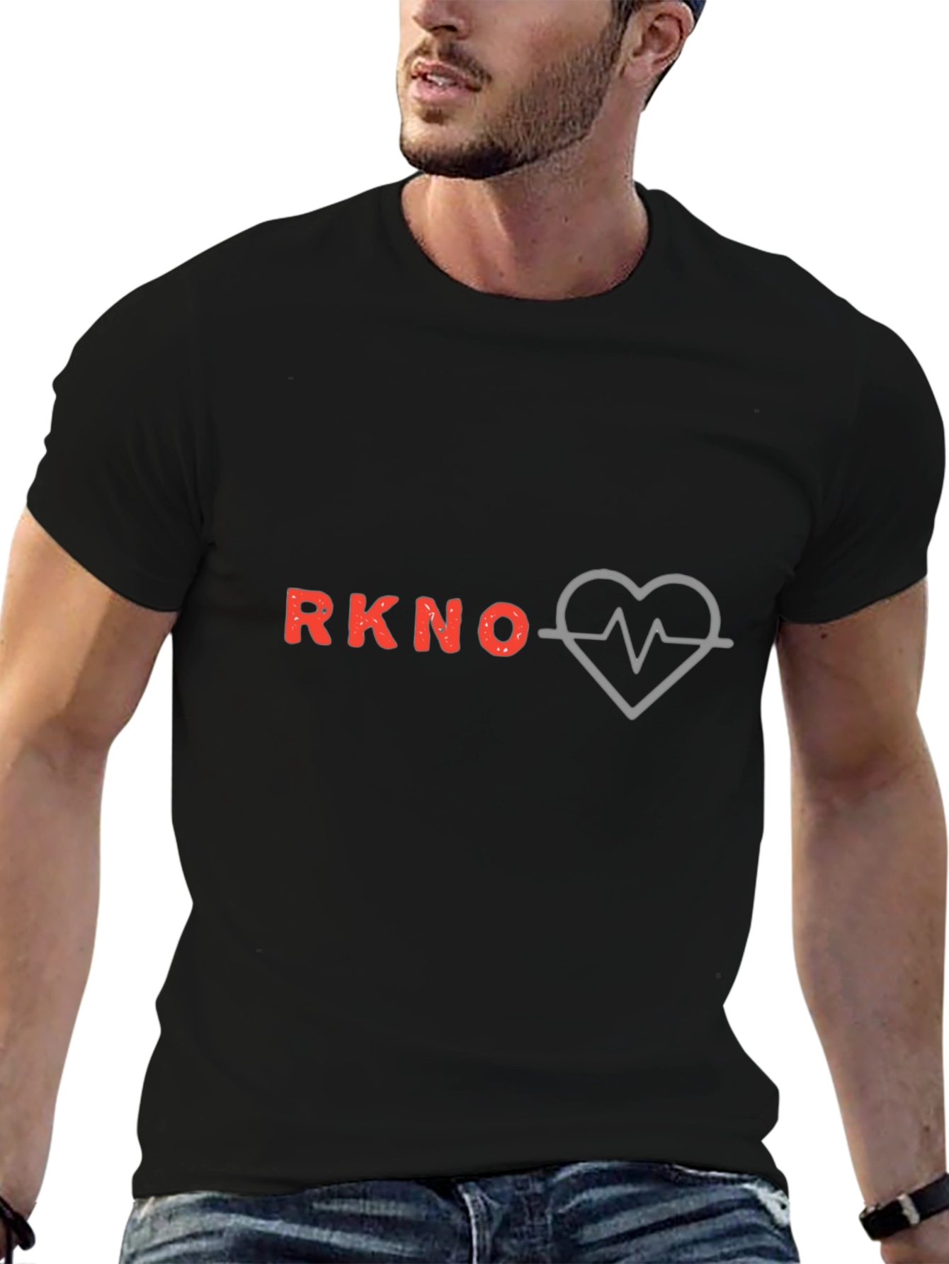 RKNO Heartbeat T-Shirt - Black Casual Tee