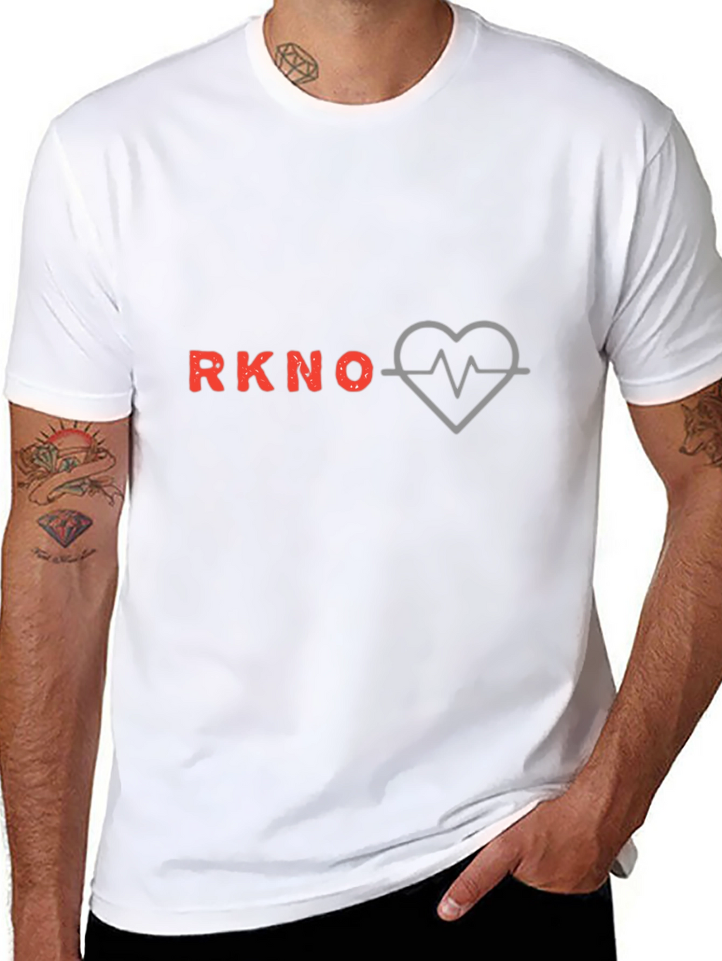 RKNO Heartbeat T-Shirt - Black Casual Tee
