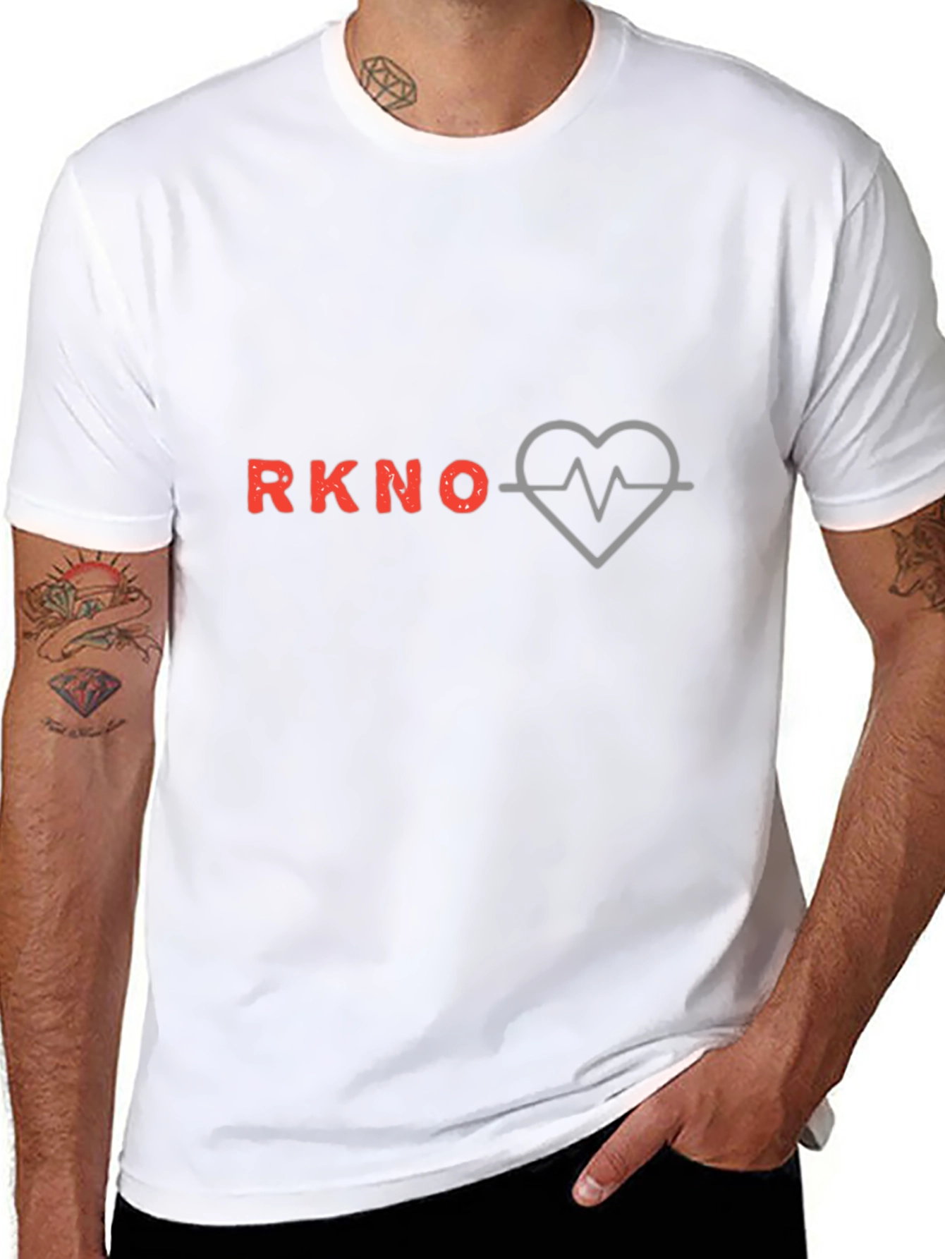 RKNO Heartbeat T-Shirt - Black Casual Tee