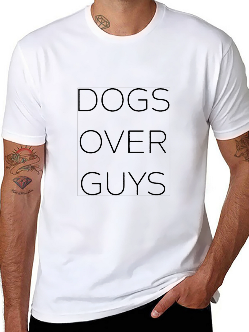 Dogs Over Guys Black T-Shirt