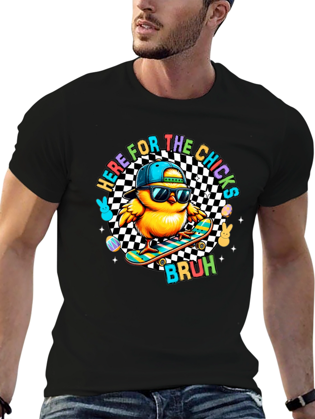 Here for the Chicks Skateboard T-Shirt