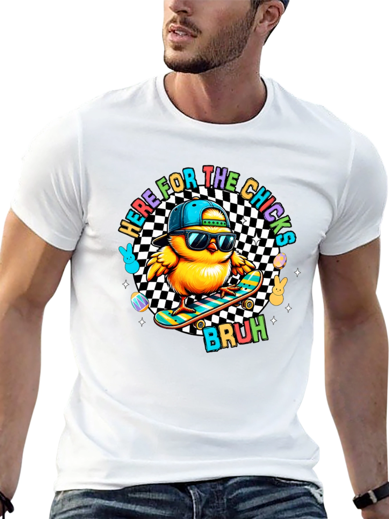 Here for the Chicks Skateboard T-Shirt