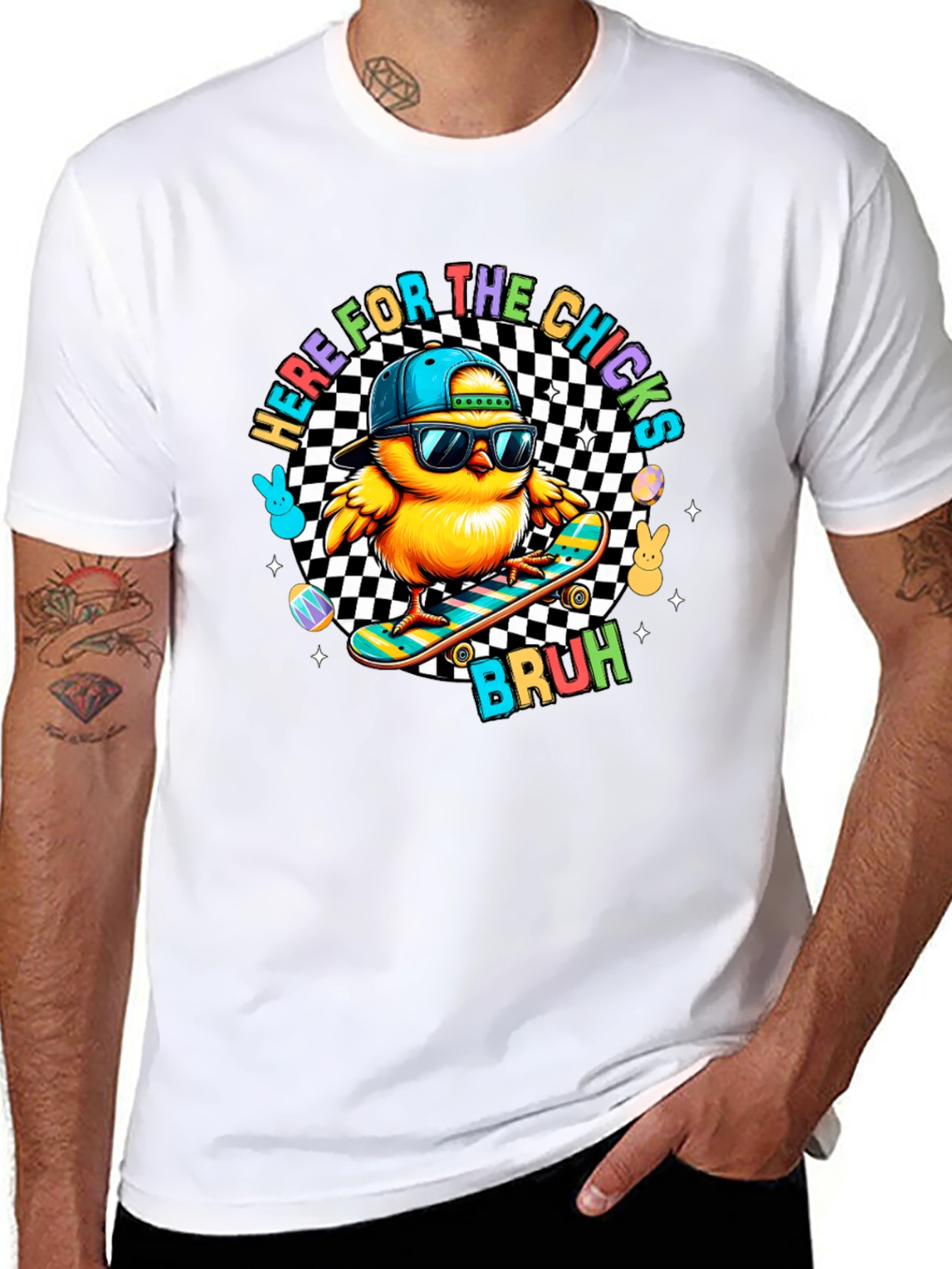 Here for the Chicks Skateboard T-Shirt