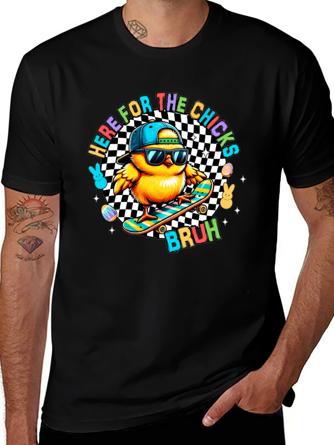 Here for the Chicks Skateboard T-Shirt