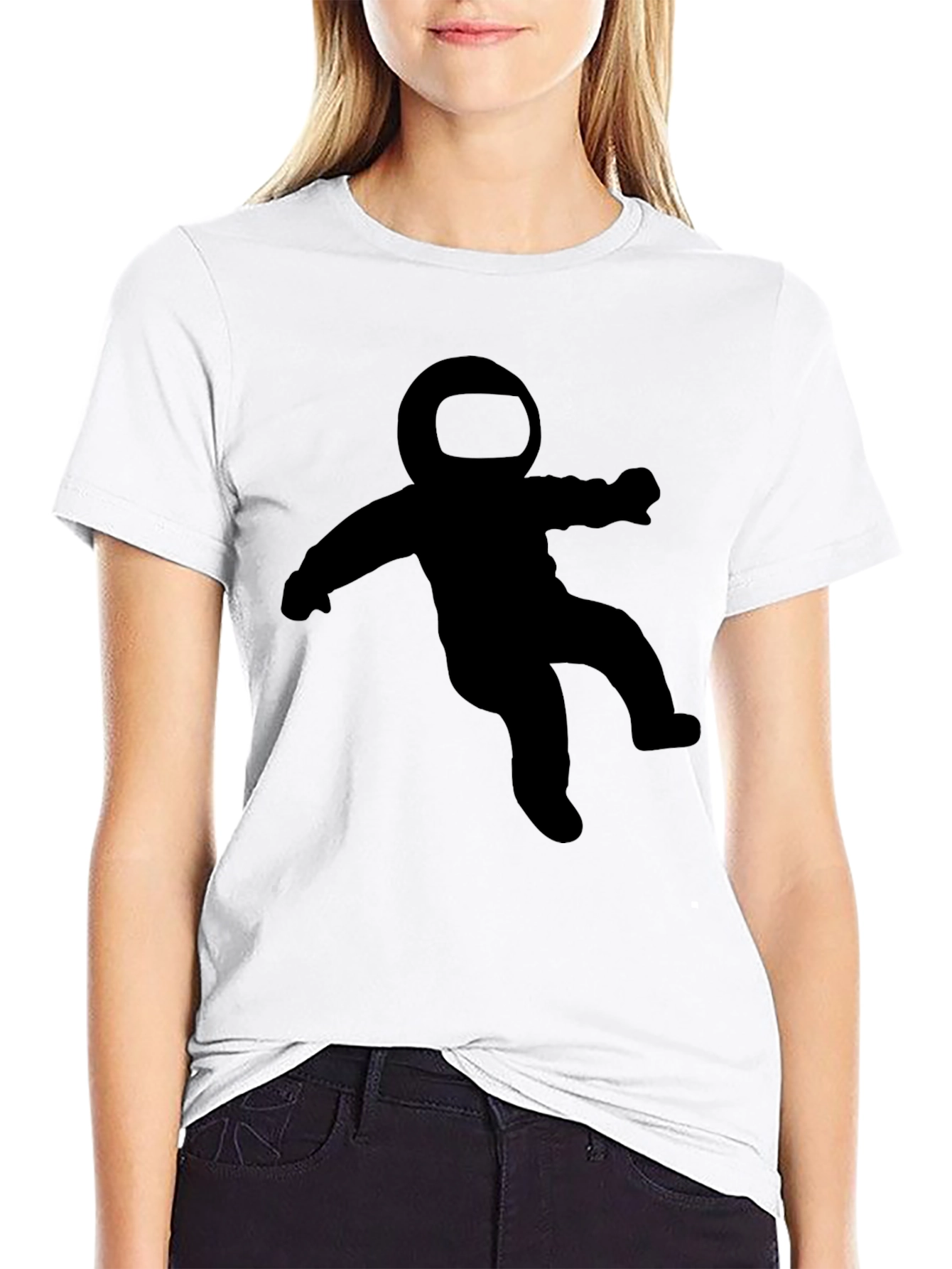 Astronaut Graphic Tee - Black Crew Neck T-Shirt