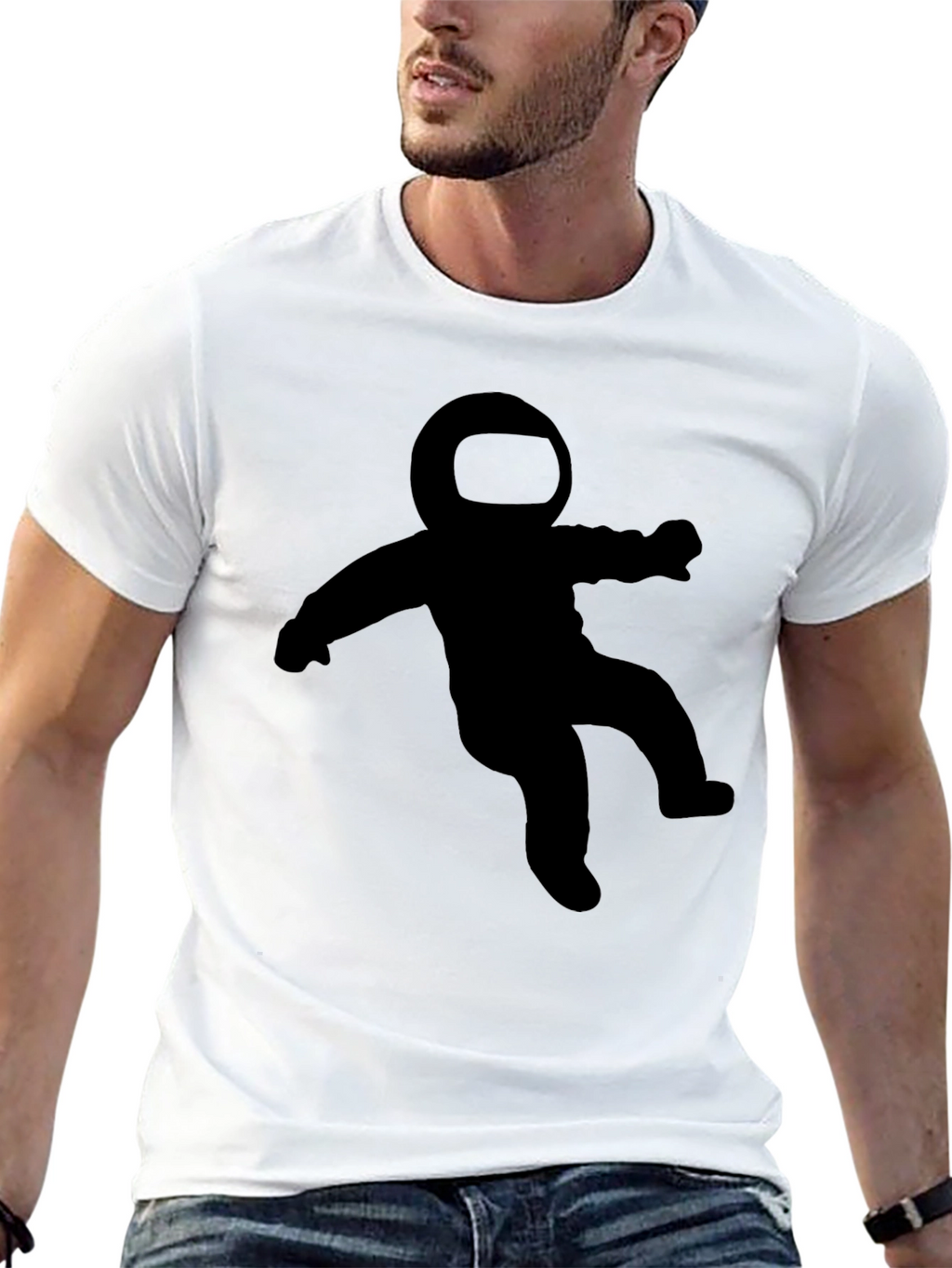 Astronaut Graphic Tee - Black Crew Neck T-Shirt