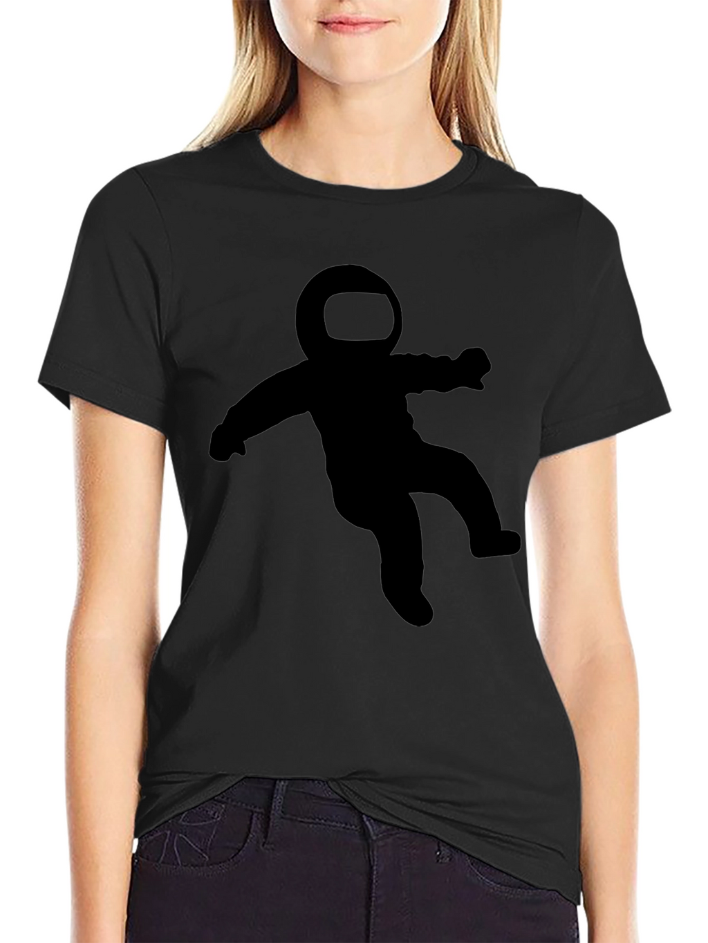 Astronaut Graphic Tee - Black Crew Neck T-Shirt