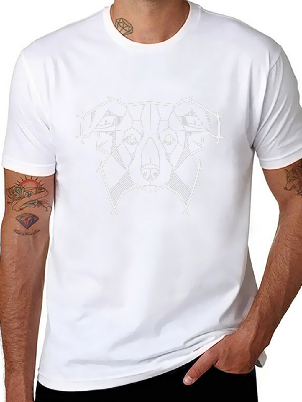 Geometric Dog Graphic T-Shirt - Modern Canine Tee