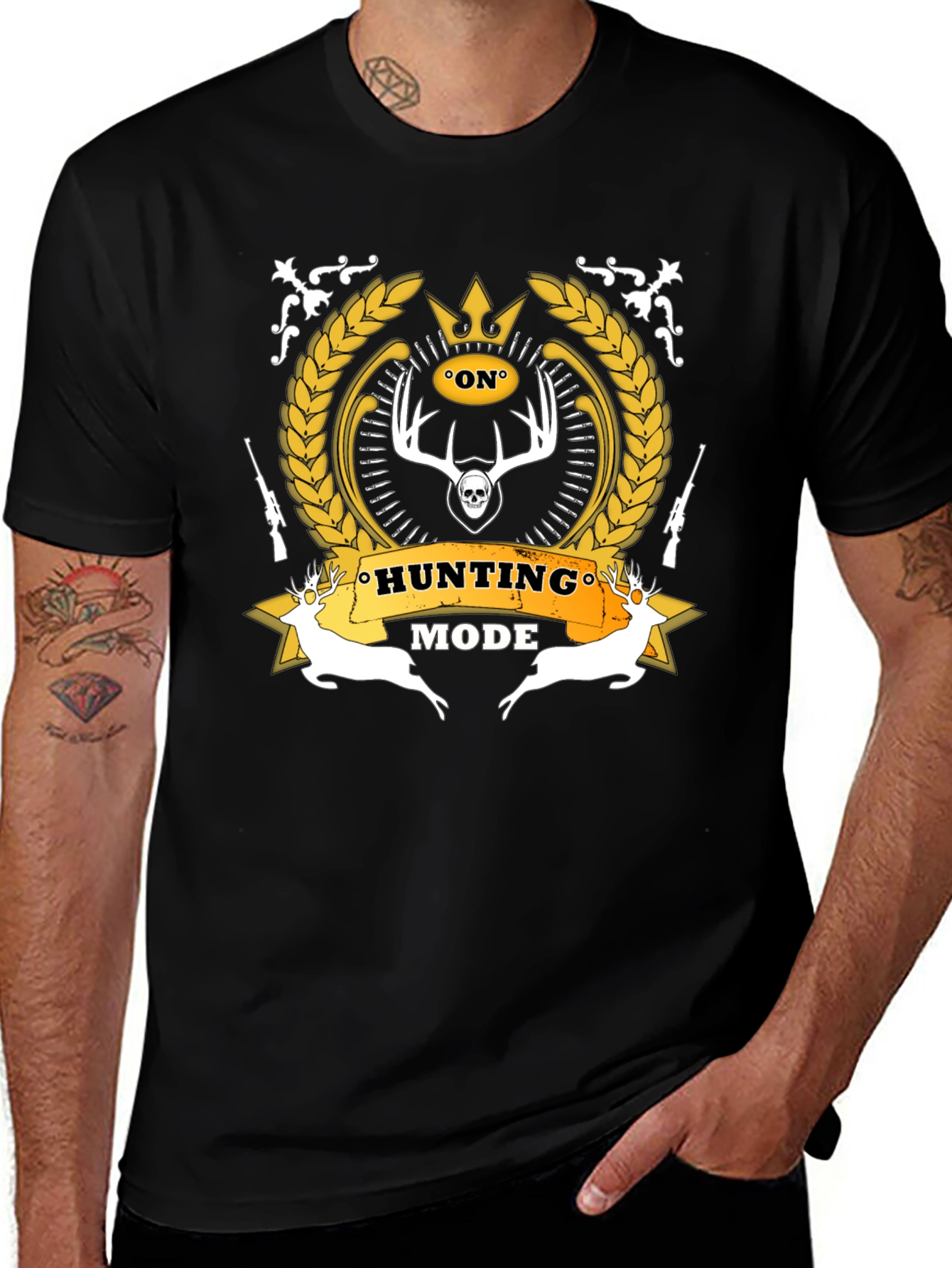 Hunting Mode Black Graphic T-Shirt