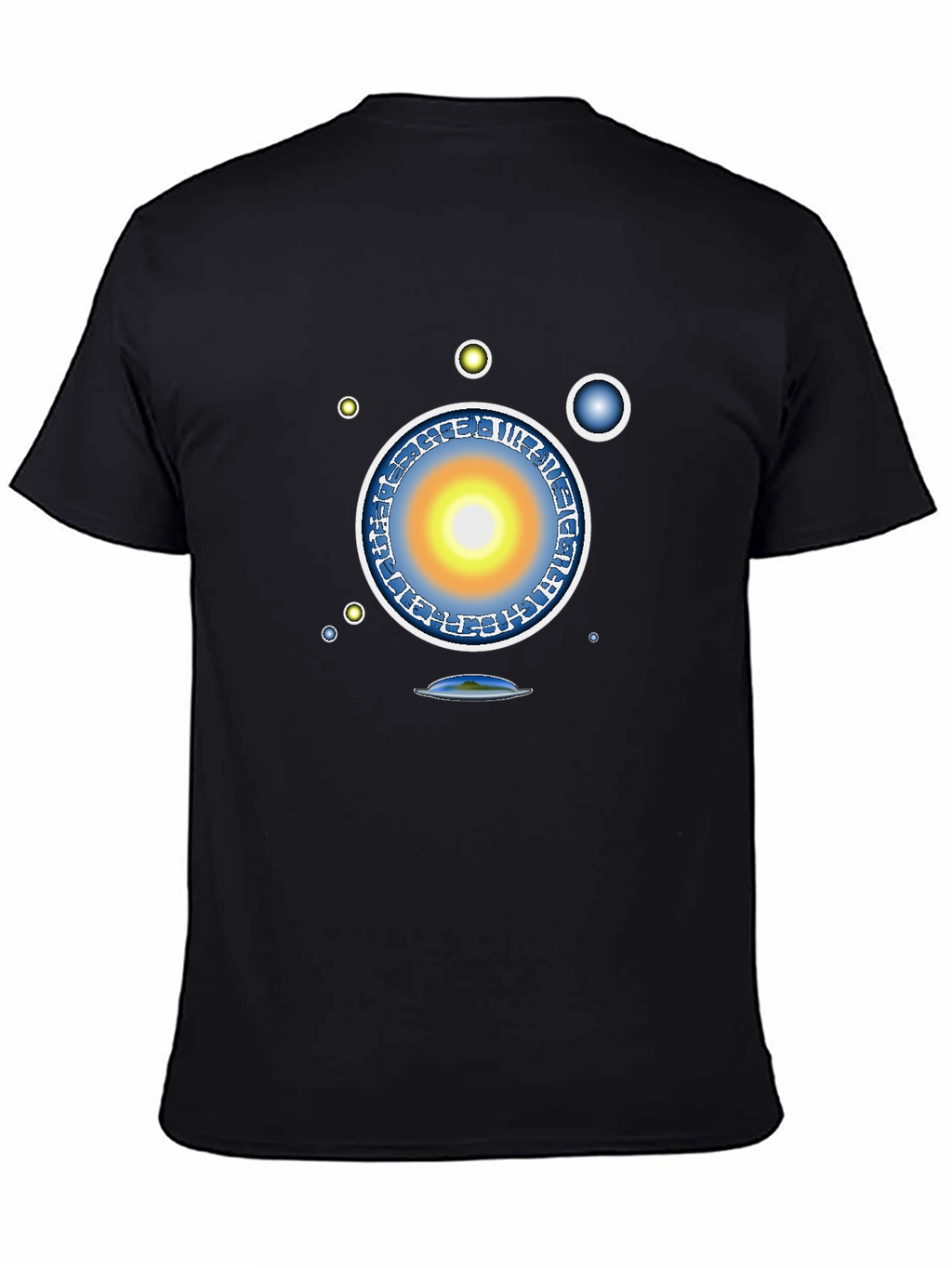 Abstract Solar System Graphic Tee - Black