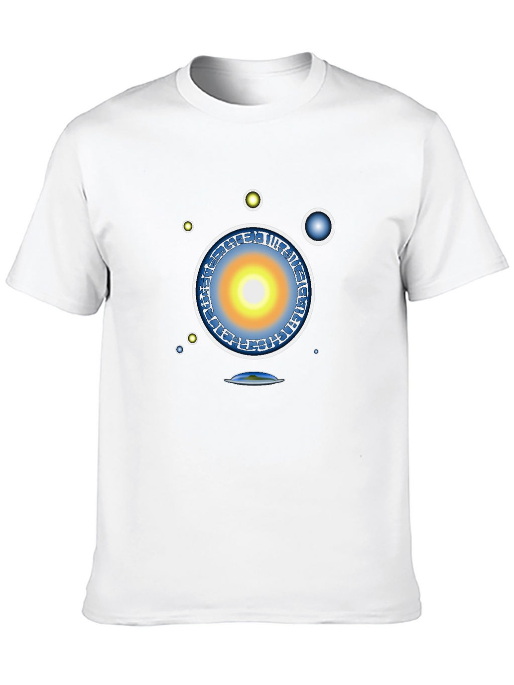 Abstract Solar System Graphic Tee - Black