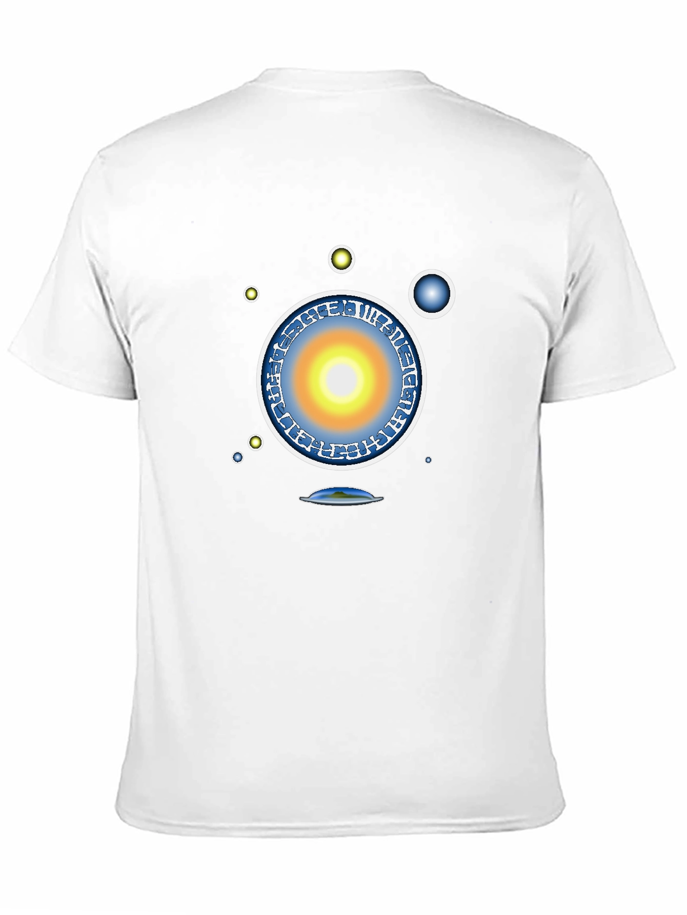 Abstract Solar System Graphic Tee - Black